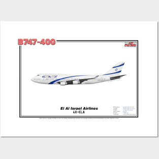 Boeing B747-400 - El Al Israel Airlines (Art Print) Posters and Art